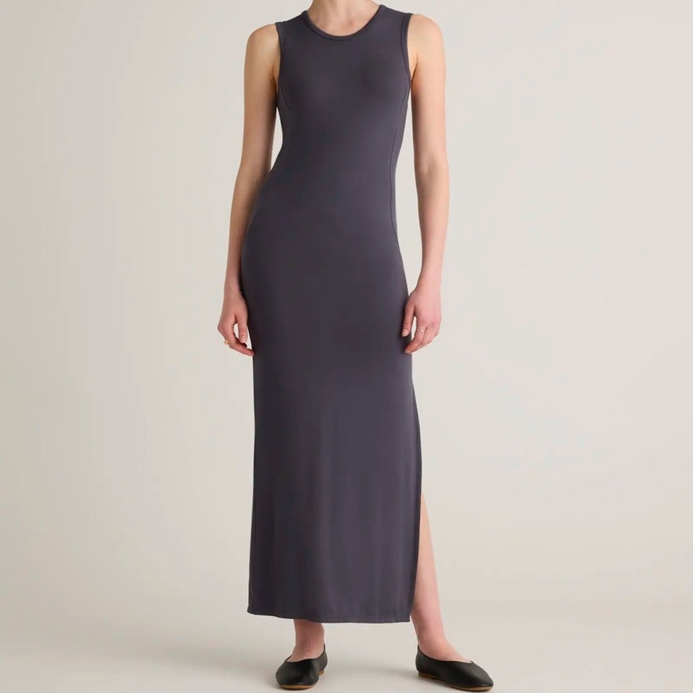 Quince NWT size‎ medium black tensil sheath slip maxi dress